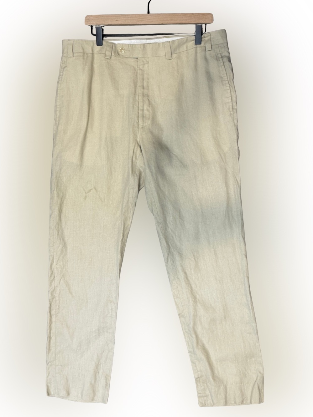 Men's Classic Beige 100% Linen Pants